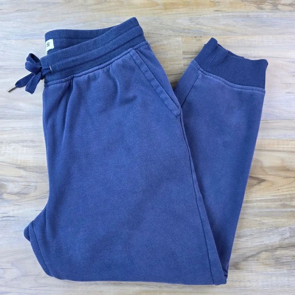 💜Orvis Blue Fleece Lined Cuffed Luxe Jogger Sweatpants Men's Large